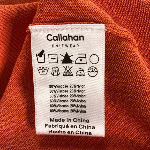 NWT Anthropologie Callahan Orange Tie Front Cut-Out Stretch Knit Midi Dress XS - Picture 7 of 13